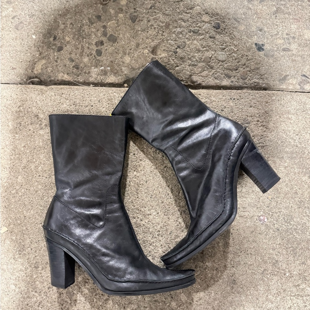 Black Leather Women's Boots